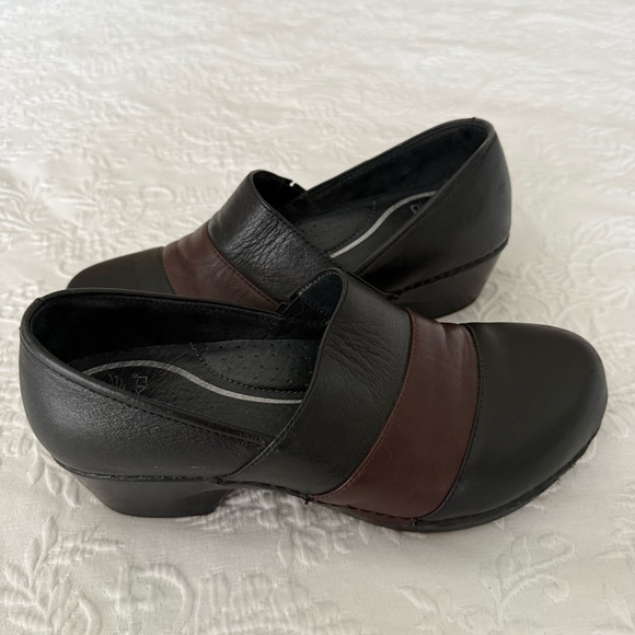 Dansko Tenley Black & Brown comfort Slip-On Clog EU 38 Size US 7.5 - Picture 5 of 7